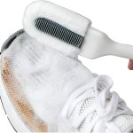 Professional Cleaning Shoe Brush, Multifunctional Long Handle Brush Cleaner, Hangable Soft Bristle Shoes Cleaning Scrubber (White)