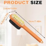 2-in-1 Orange Shoe Brush, Lazy Shoe Brush All-Round Cleaning Tool Soft Plastic Bristles Designed with an Extra-Long Handle, 360° Thorough Cleaning for Suede & Nubuck Cleaning - Image 2