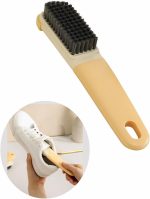 Ergonomic Clothes Soft Bristle Laundry Brush, Milk Yellow, Material, Hanging Design, Portable Hand-Held Cleaning Tool with Comfortable Grip for Garments, Shoes, Household (Yellow, S)