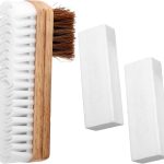 Suede Shoe Brush and Eraser Kit, 2-in-1 Suede Cleaning Brush with 2 Erasers Practical Shoes Cleaning Tools for Nubuck Boots Bags Sofa Purses
