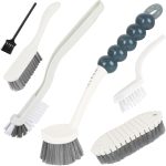 6 Pack Multipurpose Household Cleaning Set, Deep Cleaning Brush Set with Grips - Dish, Scrub, Bottle, Shoe, Groove Gap, Keyboard Brush for Kitchen, Bathroom (B)
