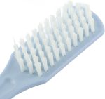 Shoe Brush, Plastic Brush with Bushy Nylon and Hook, for Shoes Clothes Household (Blue) - Image 2