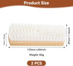 2Pcs Suede Brush for Shoes, Rubber Shoe Brush Cleaner with Soft Bristle Brush,Suede Eraser for the Care and Cleaning of Shoes, Bags, Coats, and Suede Accessories - Image 2