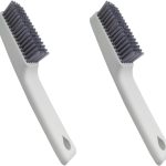 2 Pack Soft Bristle Shoe Brush, Sneaker Laundry Stain Cleaning Brushes with Ergonomics Grip, White