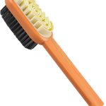 2-in-1 Orange Shoe Brush, Lazy Shoe Brush All-Round Cleaning Tool Soft Plastic Bristles Designed with an Extra-Long Handle, 360° Thorough Cleaning for Suede & Nubuck Cleaning