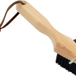 Shoe Sole Brush - Wild Boar Bristle, Oiled Beechwood and Stainless Steel Design, 3 Ways to Clean, Made in Germany - Stiff Bristle Boot Brush