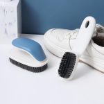 Laundry Scrub Brush 2 Pack,Soft Bristle Cleaning Scrub Brush, Shoe Cleaning Brush, Brush for Stains on Clothes, Hat Brush, Household Cleaning Tool for Bathroom Countertop Bathtubs (Blue) - Image 2