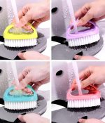 4 Pcs Scrubbing Brushes for Cleaning, Laundry Brush Shoe Brush Household Cleaning Brush Kitchen Bathroom Sink Floor Bathtub Multi-Purpose Cleaning Brush (Red, Purple, Green, Blue) - Image 2