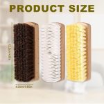 3pcs Shoe Shine Brush Cleaner Kit, Horsehair & Soft Bristle & Suede Shoe Scrubber Brush Eraser Professional Cleaning Tool for Suede Nubuck Crepe Shoes Polishing Restoration - Image 2