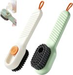 2Pack Multifunctional Laundry Brushes, Cleaning Brush with Soap Dispenser,Shoe Brushes for Cleaning (Green and White)