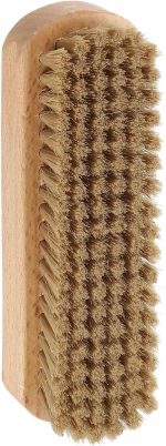 Shoe Cleaning Brush 6"x2" Beech Wood Pig Bristle Boot Polish Brushes for Leather Shoes Boots Cloth Cleaner, Gray Brown Wood