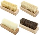 4 Pcs Wooden Handheld Shoe Cleaner Brush Set - Nano Silk, Silk, Natural Horsehair, Pig Bristle - For Sneakers, Leather Boots, Canvas Shoes