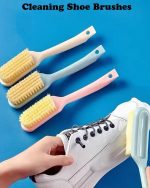 Shoe Cleaning Brush-3 Pack Shoe Brushes with Long Handled Soft Bristle Cleaning Brush Shoe Cleaner Brush Scrub Brush for Sneakers,Tennis,Canvas,White Shoes & More - Image 2