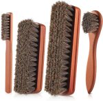 4 Pcs Shoe Brush, Boot Brush, Horse Hair Brush for Leather, Shoe Polish Brush, Professional Leather Shoe Care Brushes, Horsehair Shoe Shine Brush Cleaning Brush Care Clean Dauber Applicators