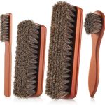 4 Pcs Shoe Brush, Boot Brush, Horse Hair Brush for Leather, Shoe Polish Brush, Professional Leather Shoe Care Brushes, Horsehair Shoe Shine Brush Cleaning Brush Care Clean Dauber Applicators
