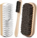 3Pcs Shoe Brush, 2026 Version Suede Eraser, Premium Shoe Polish Brush, Long-Lasting Shoe Cleaning Brush, Horsehair Shoe Brush Shine Kit for Cleaning and Polishing (3PCS)